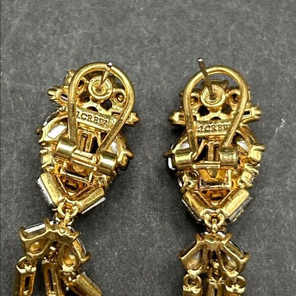 J. Crew Lever Back Crystal Sparkle Drop Earrings - Picture 6 of 7